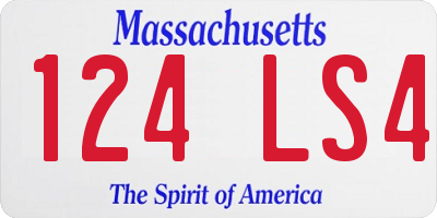 MA license plate 124LS4