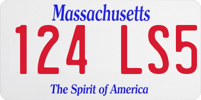 MA license plate 124LS5