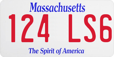 MA license plate 124LS6