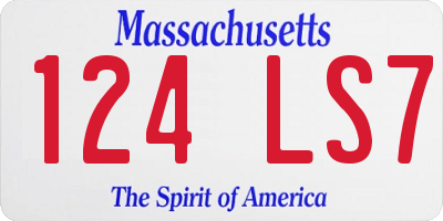MA license plate 124LS7