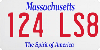 MA license plate 124LS8
