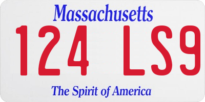 MA license plate 124LS9