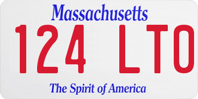 MA license plate 124LT0