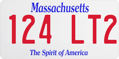 MA license plate 124LT2