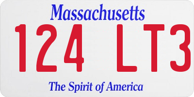 MA license plate 124LT3