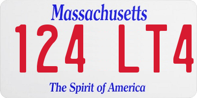 MA license plate 124LT4