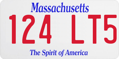 MA license plate 124LT5