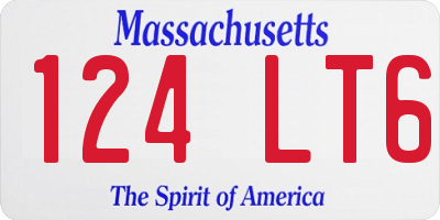 MA license plate 124LT6