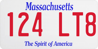 MA license plate 124LT8