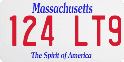 MA license plate 124LT9