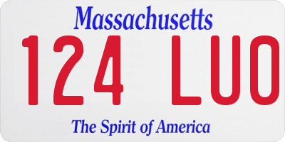 MA license plate 124LU0