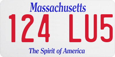 MA license plate 124LU5