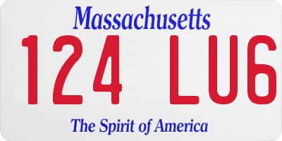 MA license plate 124LU6