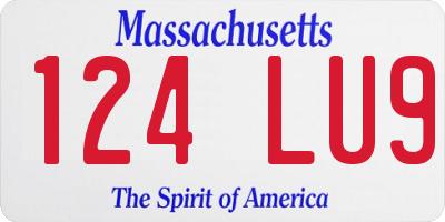 MA license plate 124LU9