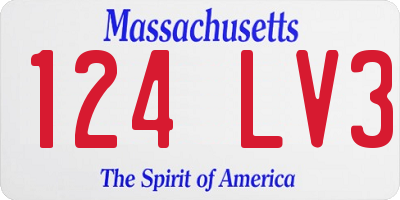 MA license plate 124LV3