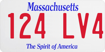 MA license plate 124LV4