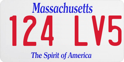 MA license plate 124LV5