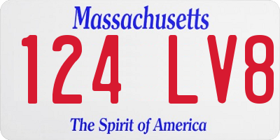 MA license plate 124LV8