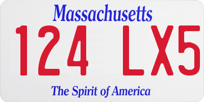 MA license plate 124LX5