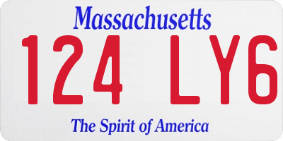 MA license plate 124LY6