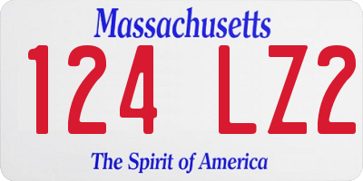 MA license plate 124LZ2