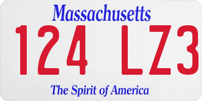 MA license plate 124LZ3