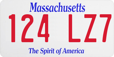 MA license plate 124LZ7