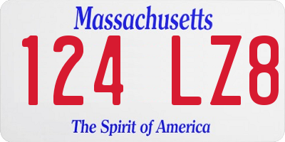 MA license plate 124LZ8