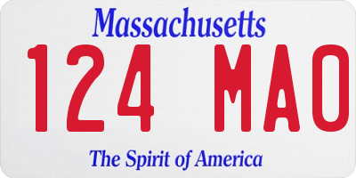 MA license plate 124MA0