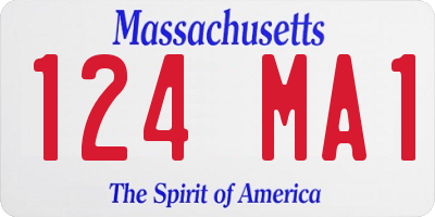 MA license plate 124MA1