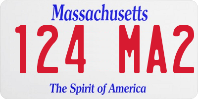 MA license plate 124MA2
