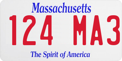 MA license plate 124MA3