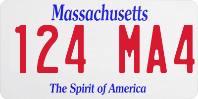 MA license plate 124MA4
