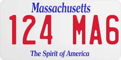 MA license plate 124MA6