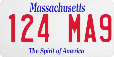 MA license plate 124MA9