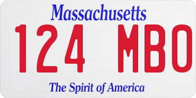 MA license plate 124MB0