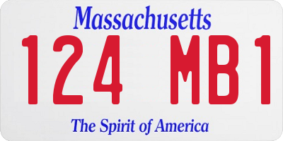 MA license plate 124MB1
