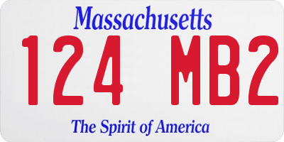 MA license plate 124MB2