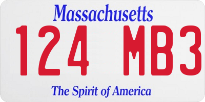 MA license plate 124MB3