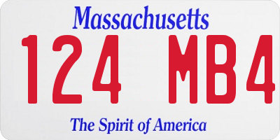 MA license plate 124MB4