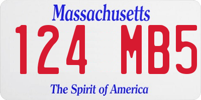 MA license plate 124MB5