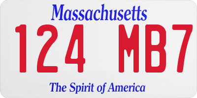MA license plate 124MB7