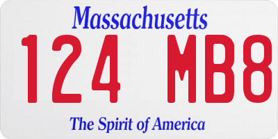 MA license plate 124MB8
