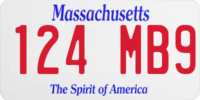 MA license plate 124MB9