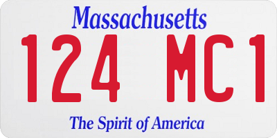 MA license plate 124MC1