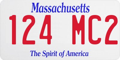 MA license plate 124MC2
