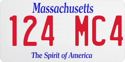 MA license plate 124MC4