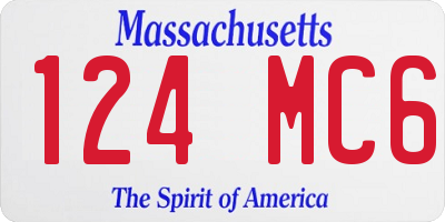 MA license plate 124MC6