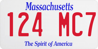 MA license plate 124MC7