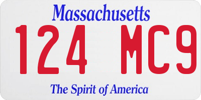 MA license plate 124MC9